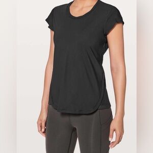 Lululemon Just Pleat It Short Sleeve Top-Black